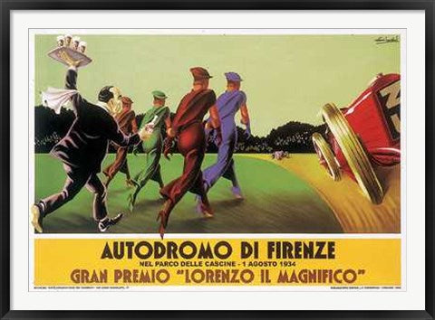 Framed Autodromo di Firenze 34 x 47 1/2