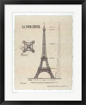 Framed La Tour Eiffel (small) by Yves Poinsot | 22 x 18
