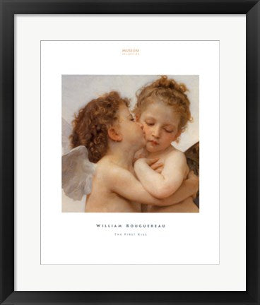 Framed Art The First Kiss (Detail) by William-Adolphe Bouguereau