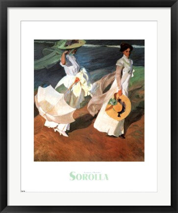 Framed Art Beach Promenade by Joaquin Sorolla | 30 x 24