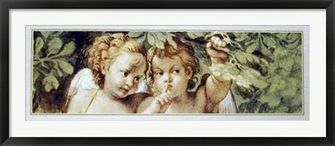 Framed Angeli (Detail) by Agostino Carracci | 13 3/4 x 39 3/8
