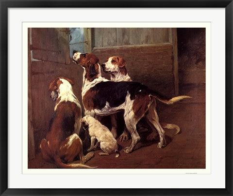 Framed Hounds by a Stable Door by John Emms | 25 x 31