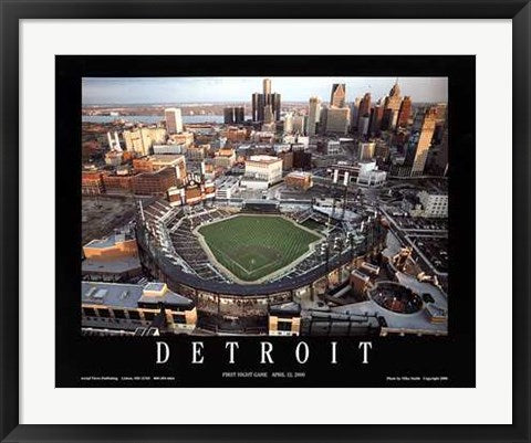 Framed Detroit, Michigan - Comerica Park by Mike Smith | 22 x 28