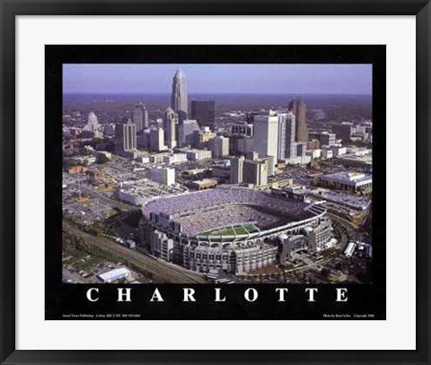 Framed Charlotte, North Carolina - Panthers at Ericsson Stadium by Brad Ge...