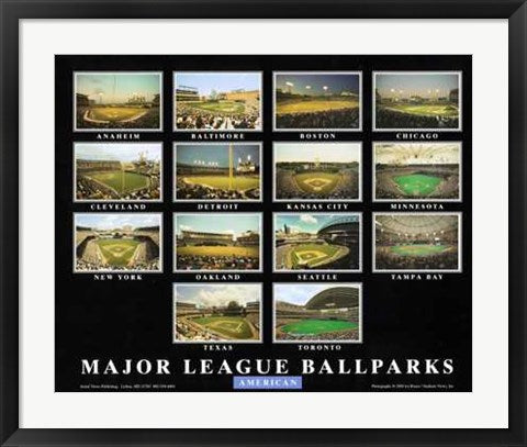 Framed Major League Ballparks - American League by Ira Rosen