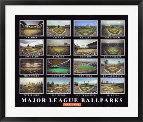 Framed Major League Ballparks - National League by Ira Rosen