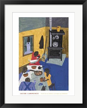 Framed This is a Family Living in Harlem by Jacob Lawrence