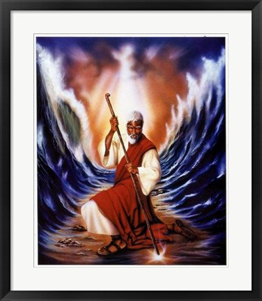 Framed Moses Parting the Red Sea by Aaron Hicks | 25 x 21