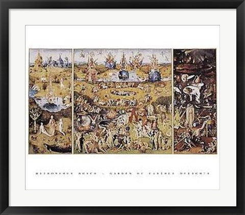 Framed Garden of Earthly Delights by Hieronymus Bosch | 22 x 28