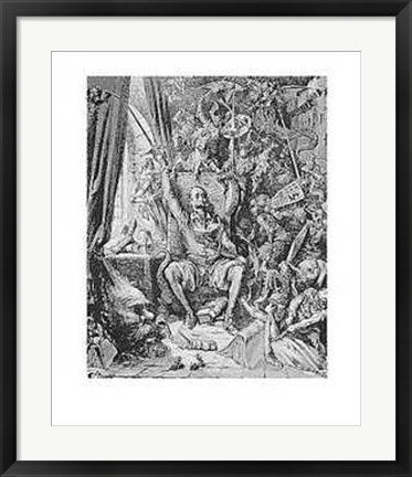 Framed Don Quixote in His Library by Gustave Dore | 28 x 22