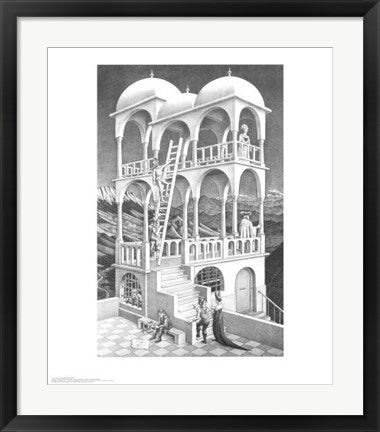 Framed Belvedere by M.C. Escher | 25 5/8 x 21 3/4