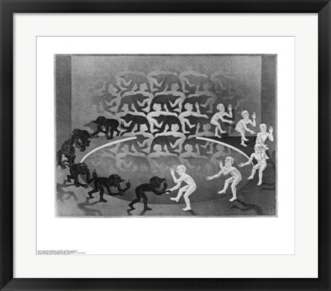 Framed Encounter by M.C. Escher | 21 3/4 x 25 5/8