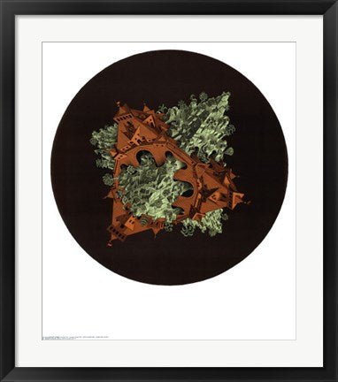 Framed Double Planetoid by M.C. Escher | 25 5/8 x 21 3/4