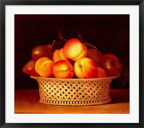 Framed Bowl of Peaches by Raphaelle Peale | 25 x 29