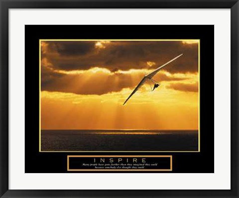 Framed Inspire - Hang Glider 22 x 28