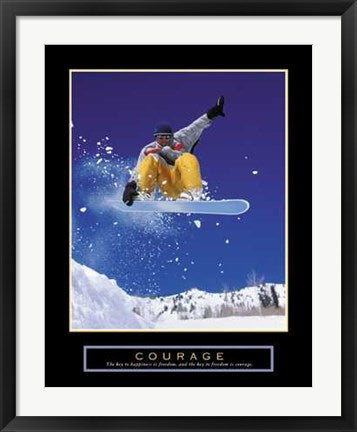 Framed Courage - Snowboarder 28 x 22