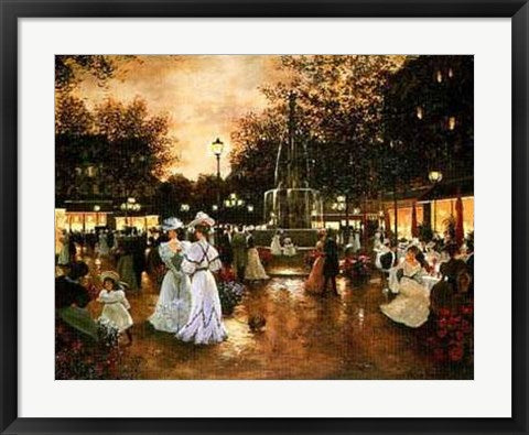 Framed Meeting at the Fountain by Christa Kieffer | 22 x 28