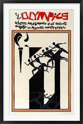 Framed 1976 Olympics by Romare Bearden | 39 x 25