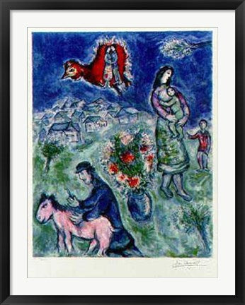 Framed Sur la Route du Village by Marc Chagall | 32 1/4 x 24 3/8