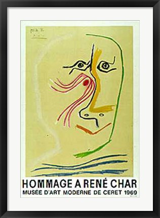 Framed Hommage a Rene Char by Pablo Picasso | 29 7/8 x 20 1/2