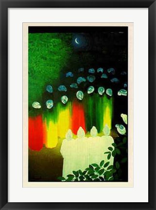 Framed Baptism Under a Crescent Moon by Bernard Hoyes | 24 x 18