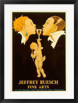 Framed Cupid by Rene Vincent | 26 x 18