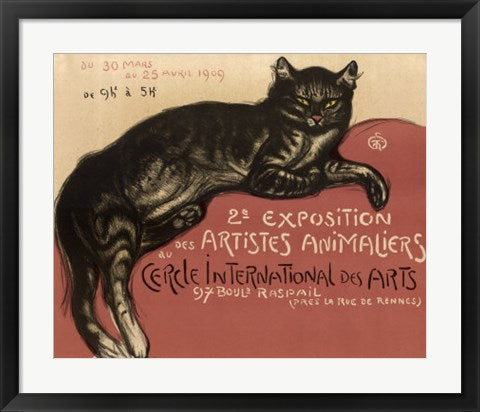 Framed Cat (2e Exposition) by Theophile Alexandre Steinlen