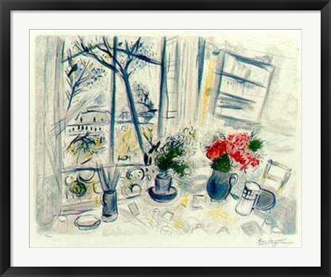 Framed Les Fleurs du Parc by Marc Chagall | 25 x 32 3/4