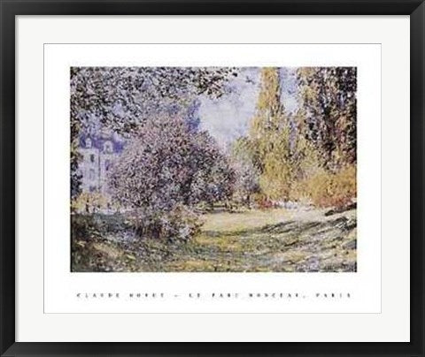 Framed Le Parc Monceau, Paris by Claude Monet | 22 x 28