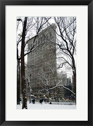 Framed Art Flatiron Building in Snow by Igor Maloratsky | 19 x 13