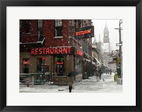 Framed Waverly Restaurant, Winter by Igor Maloratsky | 13 x 19
