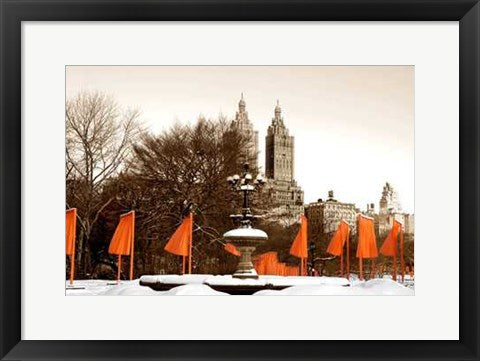 Framed The Gates & Fountain, Central Park by Igor Maloratsky
