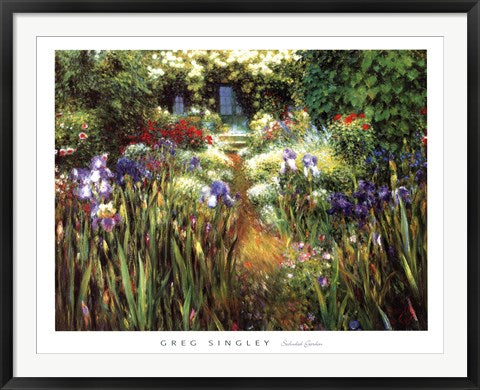 Framed Secluded Garden by Greg Singley | 31 x 40