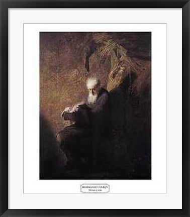 Framed Philosopher Reading by Rembrandt van Rijn | 28 x 22