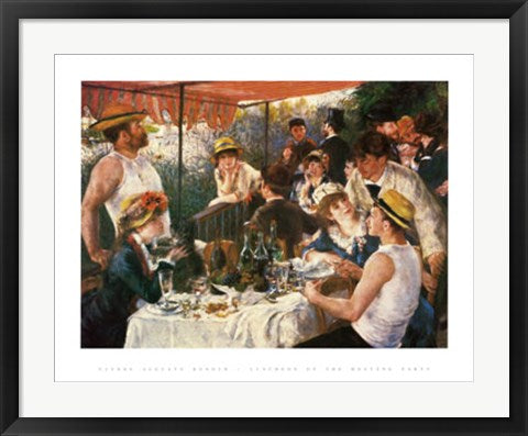 Framed Luncheon at a Boating Party by Pierre-Auguste Renoir
