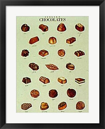 Framed Art Italian Chocolates 19 ¾ x 15 ¾