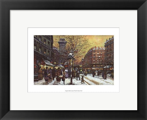 Framed Art Porte St. Denis, Paris by Eugene Galien-Laloue | 8 ½ x 12