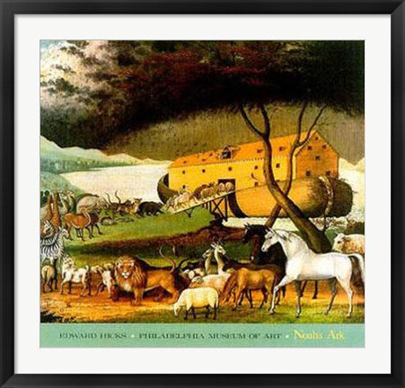 Framed Noah's Ark: Animal Kingdom by Edward Hicks | 26 3/4 x 29