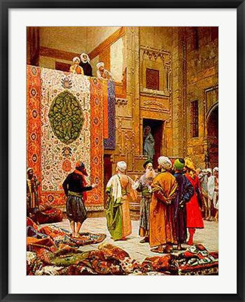 Framed The Carpet Market by Jean-Leon Gerome | 34 x 27