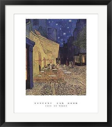 Framed Cafe at Night by Vincent van Gogh | 28 x 22