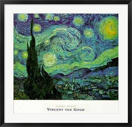 Framed Starry Night by Vincent van Gogh | 22 x 28