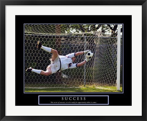 Framed Art Success - Soccer Wall Decor 18x24 Artwork