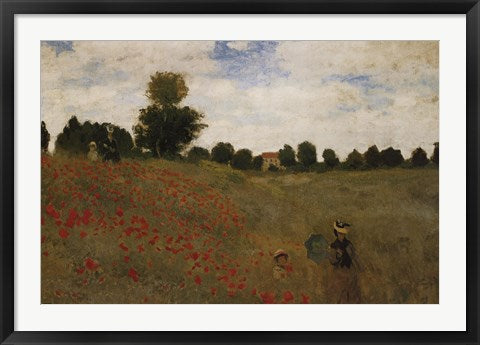 Framed Art Poppies by Claude Monet Wall Decor 18x24 Artwork