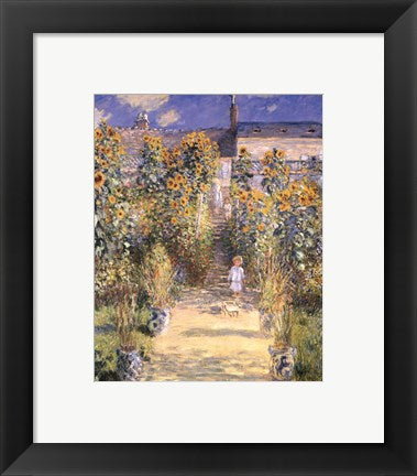 Framed Art The Artist's Garden at Vetheuil with Boy, c.1880 by Claude Monet Wall Decor 18x24 Artwork