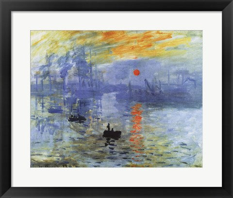 Framed Art Impression, Sunrise, c.1872 by Claude Monet Wall Decor 18x24 Artwork