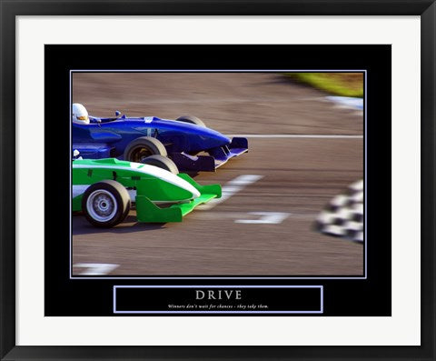 Framed Art Drive-Race Car Framed Art for your Home Wall Decor 18x24 Artwork