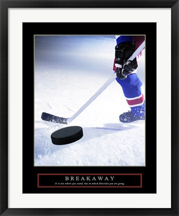 Framed Art Breakaway-Slap Shot Framed Art for your Home Wall Decor 18x24 Artwork