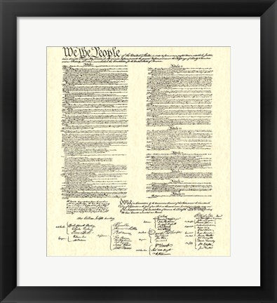 Framed Art Constitution (Document) Framed Art for your Home Wall Decor 18x24 Artwork