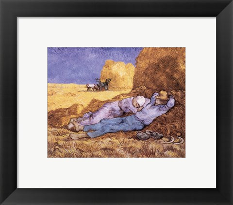 Framed Art The Siesta, c.1889 by Vincent Van Gogh Wall Decor 18x24 Artwork