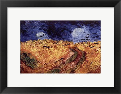 Framed Art Wheatfield with Crows, c.1890 by Vincent Van Gogh Wall Decor 18x24 Artwork